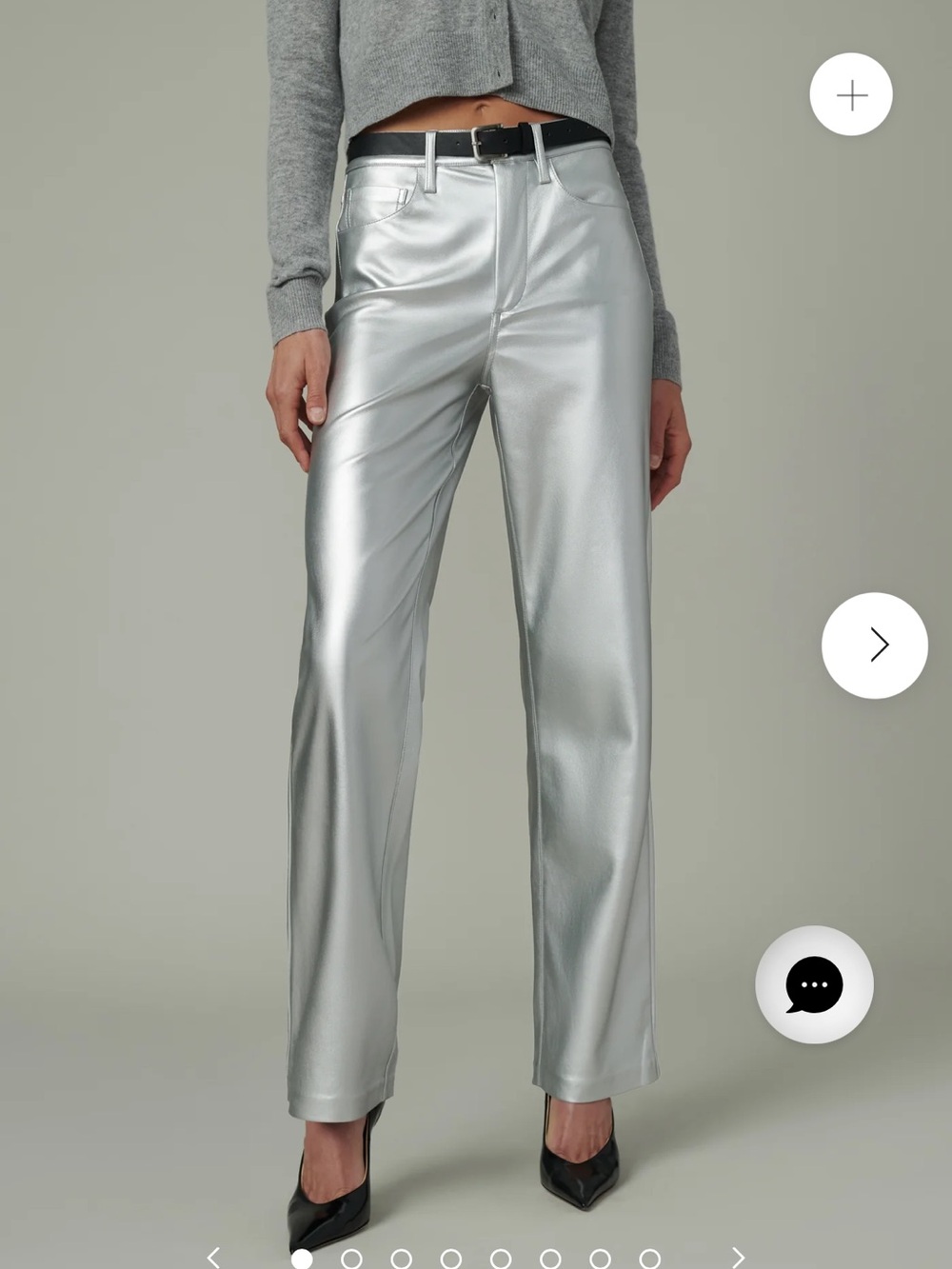 Joe's Jeans Metallic Silver Straight-Leg Jeans